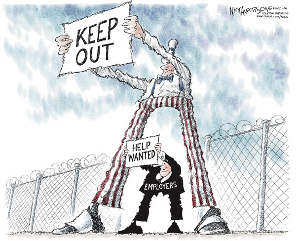 Nick Anderson's Editorial Cartoons - Immigration Employment Comics And ...