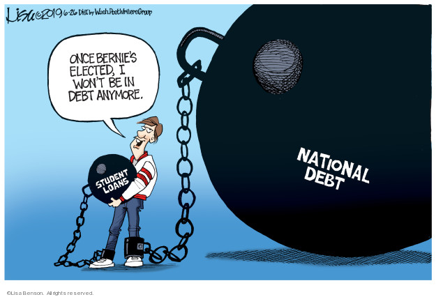 Image result for cartoons about the national debt