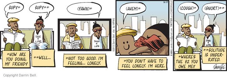Comic Strip Darrin Bell  Candorville 2013-09-17 lonely