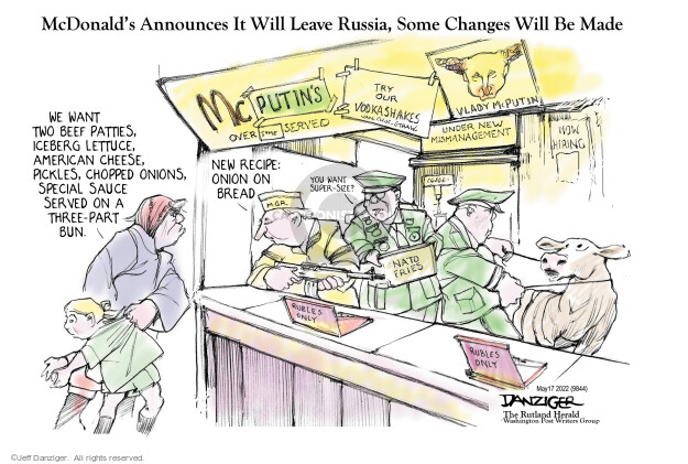 Jeff Danziger  Jeff Danziger's Editorial Cartoons 2022-05-17 war