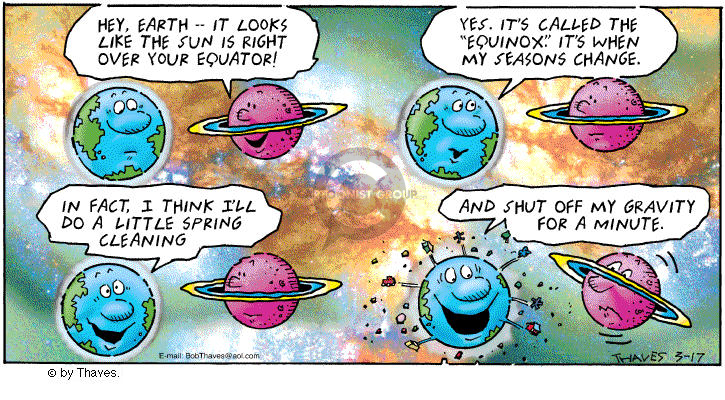 Comic Strip Bob Thaves Tom Thaves  Frank and Ernest 2002-03-17 gravitational