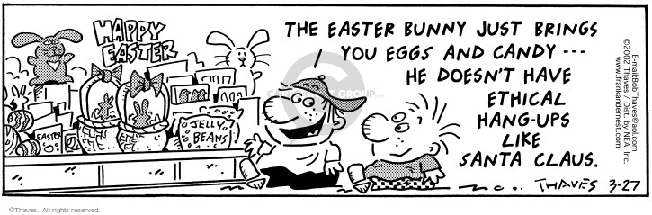 Comic Strip Bob Thaves Tom Thaves  Frank and Ernest 2002-03-27 Easter
