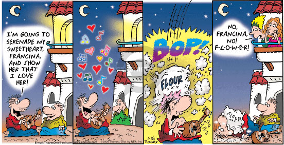 Comic Strip Bob Thaves Tom Thaves  Frank and Ernest 2009-01-18 romantic