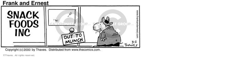 Cartoonist Bob Thaves Tom Thaves  Frank and Ernest 2000-03-02 