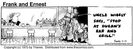 Cartoonist Bob Thaves Tom Thaves  Frank and Ernest 1975-04-14 