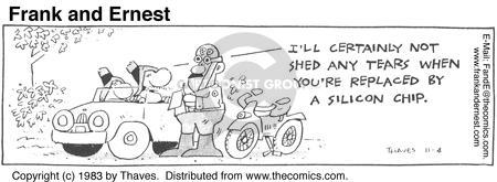 Comic Strip Bob Thaves Tom Thaves  Frank and Ernest 1983-11-04 speeder