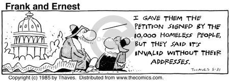 Cartoonist Bob Thaves Tom Thaves  Frank and Ernest 1985-05-31 