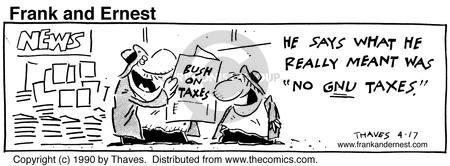 Cartoonist Bob Thaves Tom Thaves  Frank and Ernest 1990-04-17 