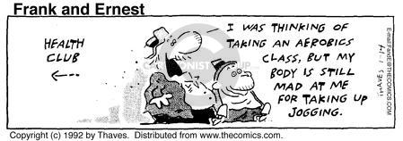 Comic Strip Bob Thaves Tom Thaves  Frank and Ernest 1992-01-14 explanation