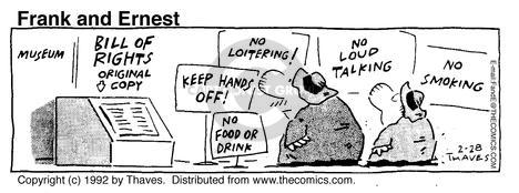 Cartoonist Bob Thaves Tom Thaves  Frank and Ernest 1992-02-28 