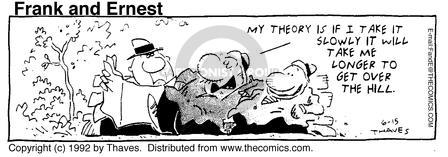 Comic Strip Bob Thaves Tom Thaves  Frank and Ernest 1992-06-15 bench