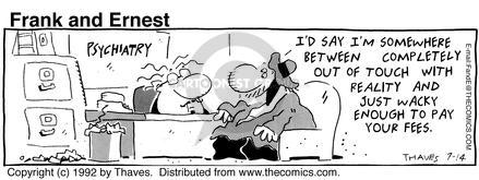 Comic Strip Bob Thaves Tom Thaves  Frank and Ernest 1992-07-14 somewhere
