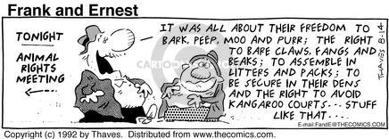 Cartoonist Bob Thaves Tom Thaves  Frank and Ernest 1992-08-14 