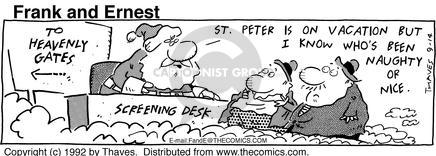 Cartoonist Bob Thaves Tom Thaves  Frank and Ernest 1992-09-14 