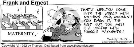 Cartoonist Bob Thaves Tom Thaves  Frank and Ernest 1992-09-15 
