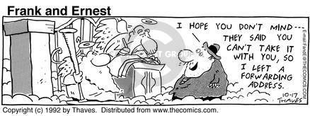 Cartoonist Bob Thaves Tom Thaves  Frank and Ernest 1992-10-17 