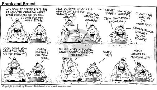 Cartoonist Bob Thaves Tom Thaves  Frank and Ernest 1993-01-31 