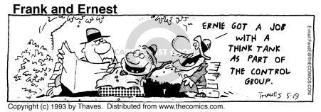 Cartoonist Bob Thaves Tom Thaves  Frank and Ernest 1993-05-19 