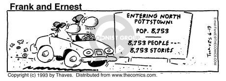 Cartoonist Bob Thaves Tom Thaves  Frank and Ernest 1993-06-19 