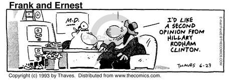 Cartoonist Bob Thaves Tom Thaves  Frank and Ernest 1993-06-29 