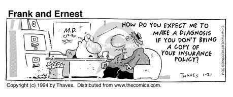 Cartoonist Bob Thaves Tom Thaves  Frank and Ernest 1994-01-21 