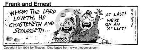 Cartoonist Bob Thaves Tom Thaves  Frank and Ernest 1994-10-29 