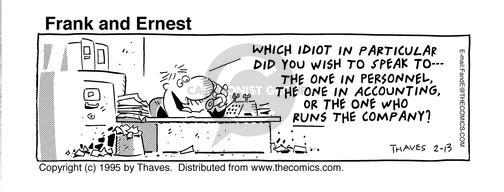 Cartoonist Bob Thaves Tom Thaves  Frank and Ernest 1995-02-13 