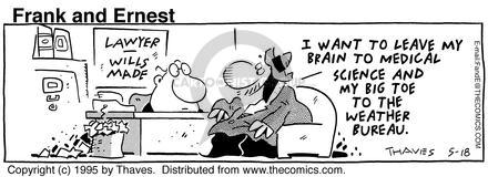 Cartoonist Bob Thaves Tom Thaves  Frank and Ernest 1995-05-18 