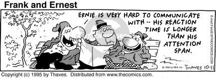 Cartoonist Bob Thaves Tom Thaves  Frank and Ernest 1995-10-11 