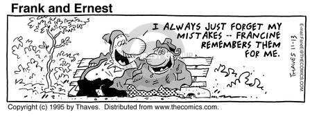 Cartoonist Bob Thaves Tom Thaves  Frank and Ernest 1995-11-13 