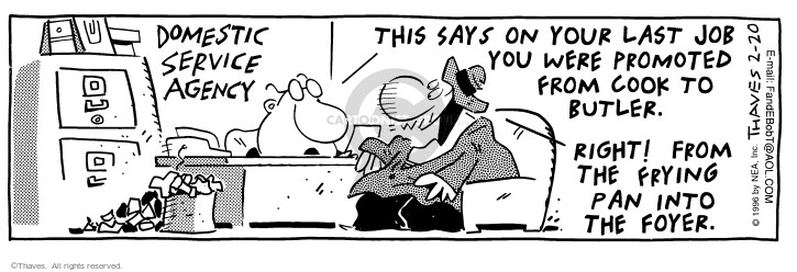 Cartoonist Bob Thaves Tom Thaves  Frank and Ernest 1996-02-20 