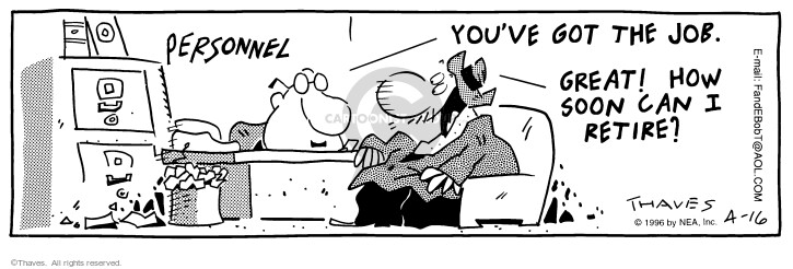Cartoonist Bob Thaves Tom Thaves  Frank and Ernest 1996-04-16 
