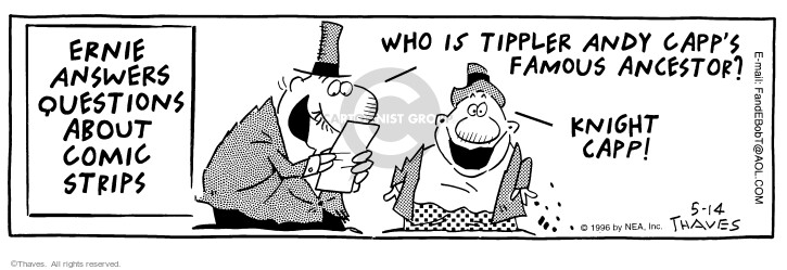 Cartoonist Bob Thaves Tom Thaves  Frank and Ernest 1996-05-14 