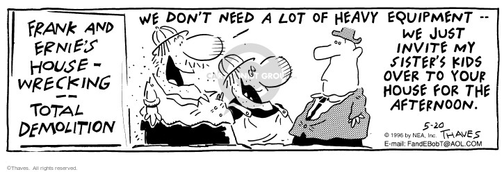 Cartoonist Bob Thaves Tom Thaves  Frank and Ernest 1996-05-20 