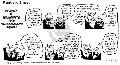 Cartoonist Bob Thaves Tom Thaves  Frank and Ernest 1996-05-26 