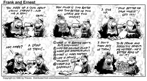 Cartoonist Bob Thaves Tom Thaves  Frank and Ernest 1996-07-21 