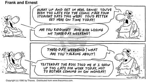 Cartoonist Bob Thaves Tom Thaves  Frank and Ernest 1996-09-29 