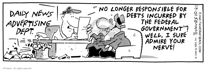 Cartoonist Bob Thaves Tom Thaves  Frank and Ernest 1996-10-21 