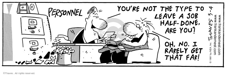 Cartoonist Bob Thaves Tom Thaves  Frank and Ernest 1997-03-04 
