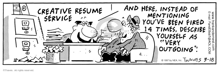 Cartoonist Bob Thaves Tom Thaves  Frank and Ernest 1997-03-18 