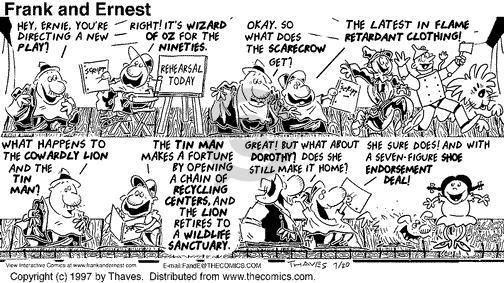 Cartoonist Bob Thaves Tom Thaves  Frank and Ernest 1997-07-20 