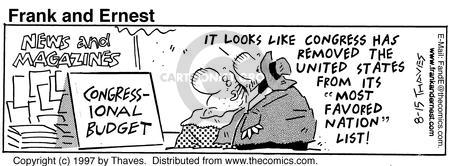 Cartoonist Bob Thaves Tom Thaves  Frank and Ernest 1997-08-15 
