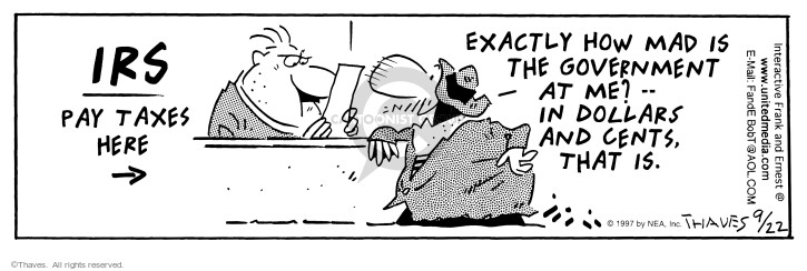 Cartoonist Bob Thaves Tom Thaves  Frank and Ernest 1997-09-22 