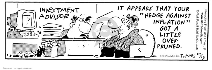 Cartoonist Bob Thaves Tom Thaves  Frank and Ernest 1997-10-15 
