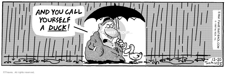 Comic Strip Bob Thaves Tom Thaves  Frank and Ernest 1997-12-20 umbrella