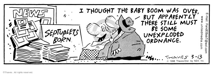 Cartoonist Bob Thaves Tom Thaves  Frank and Ernest 1998-03-13 