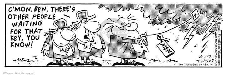 Cartoonist Bob Thaves Tom Thaves  Frank and Ernest 1998-04-17 