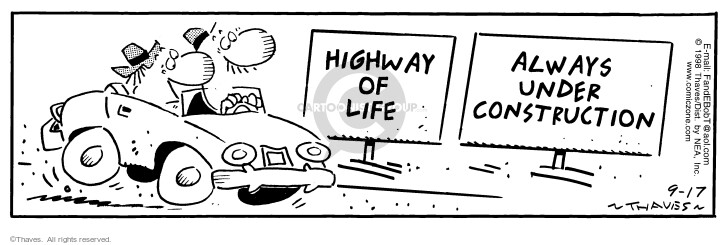 Comic Strip Bob Thaves Tom Thaves  Frank and Ernest 1998-09-17 car passenger