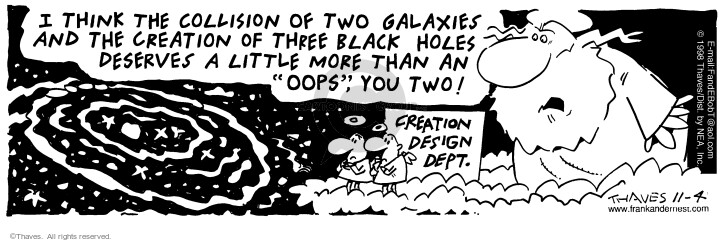 Comic Strip Bob Thaves Tom Thaves  Frank and Ernest 1998-11-04 cosmology