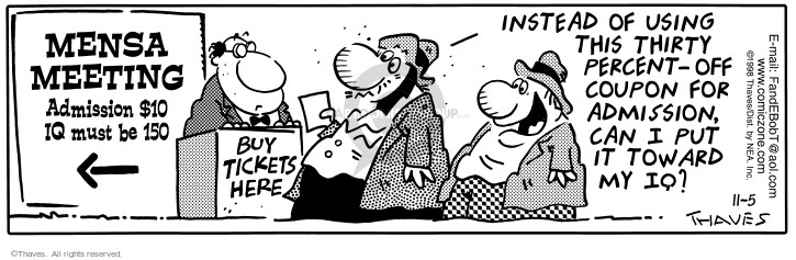 Cartoonist Bob Thaves Tom Thaves  Frank and Ernest 1998-11-05 